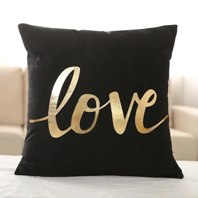 Golden Ananas & Liebe Kissen Zierkissen Bronzing Gold Kissenbezug Wohndekoration Sofa Kissen 45*45cm Almofada Luxo