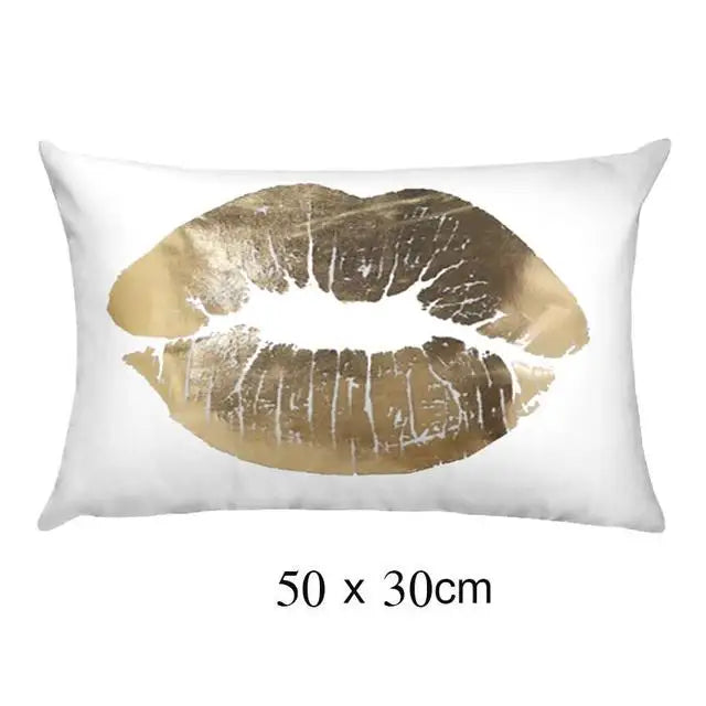 Liebe Schwarz-Weiß-Bräunungs-Kissen Zierkissen Goldfolie Geometrischer Kissenbezug Wohnkultur Sofa Wurfkissen 17*17 Zoll
