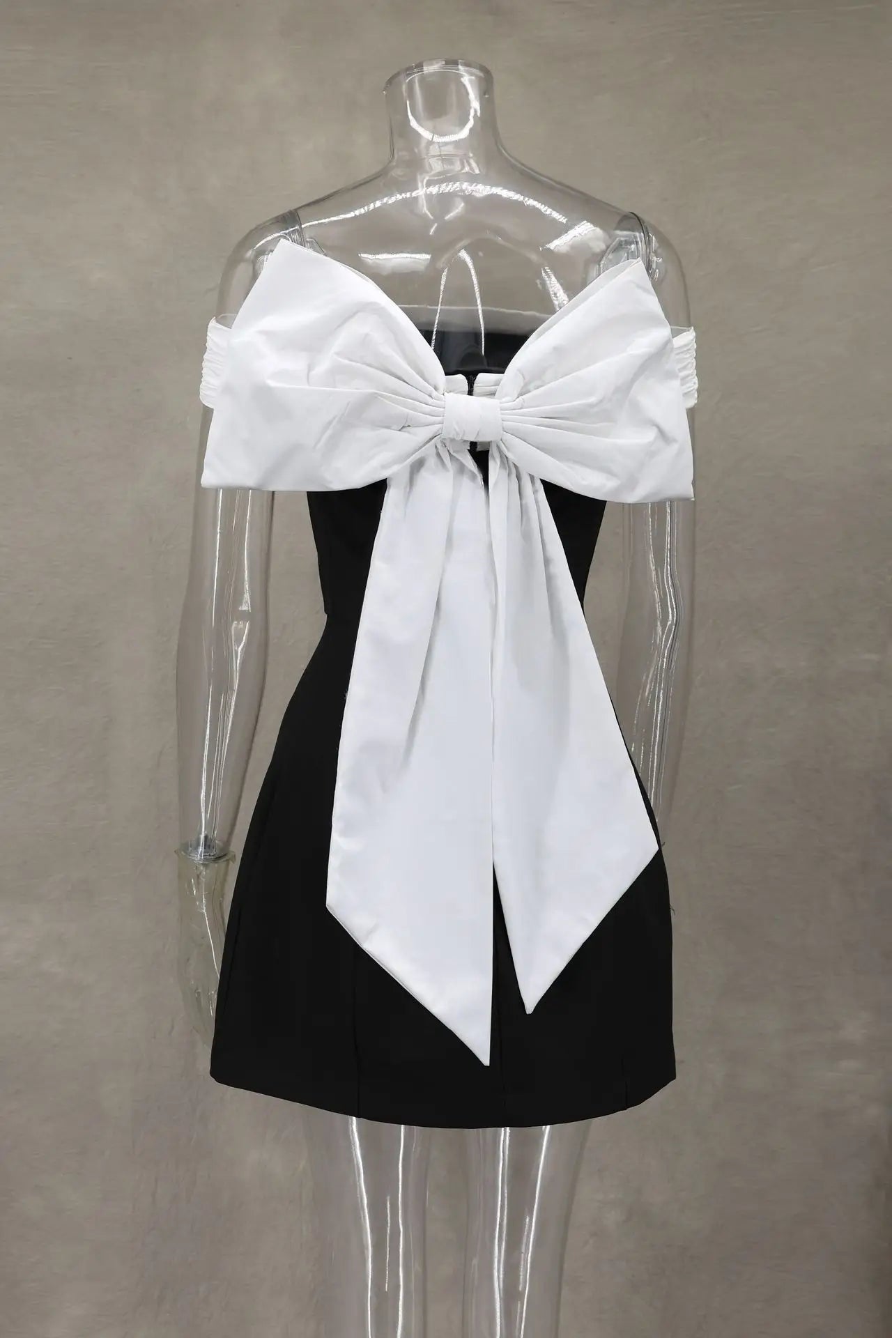 Damen Trägerloses Rückenfreies Kurzes Kleid Elegant Sexy Off Shoulder Ärmellose Kleider 2025 Damen Abendparty Geburtstagskleider Schwarz