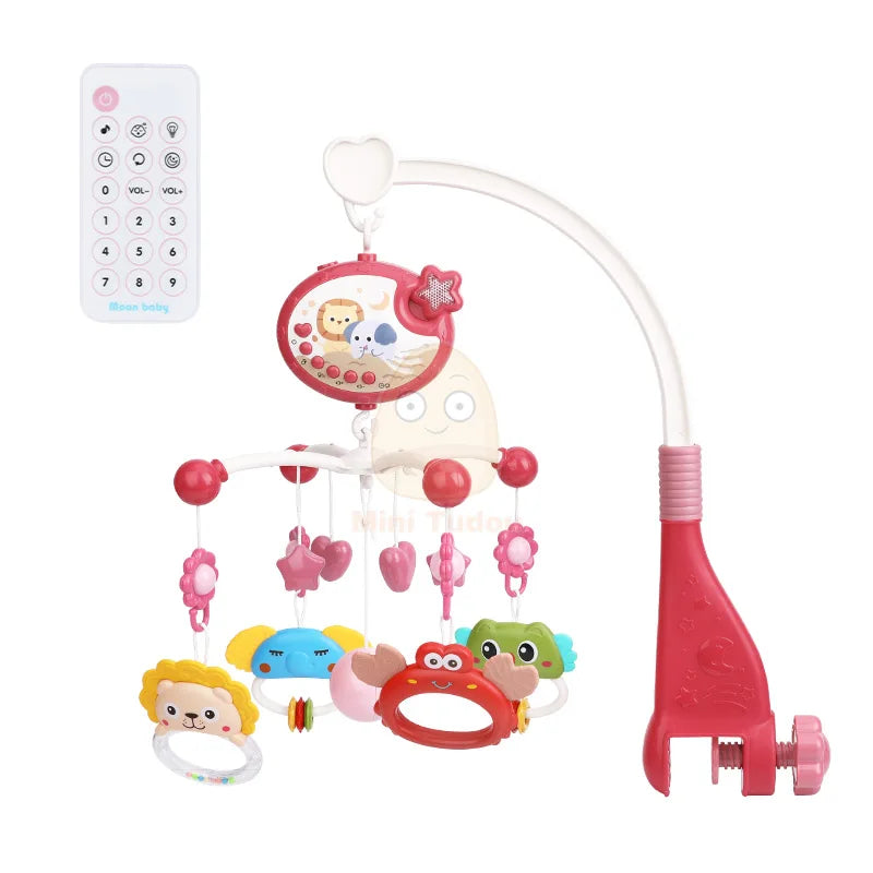 Baby Mobile Rassel Spielzeug Für 0-12 Monate Säuglinge Rotierende Musikalische Projektor Nachtlicht Bettglocke Lernspielzeug Für Neugeborenen-Geschenk