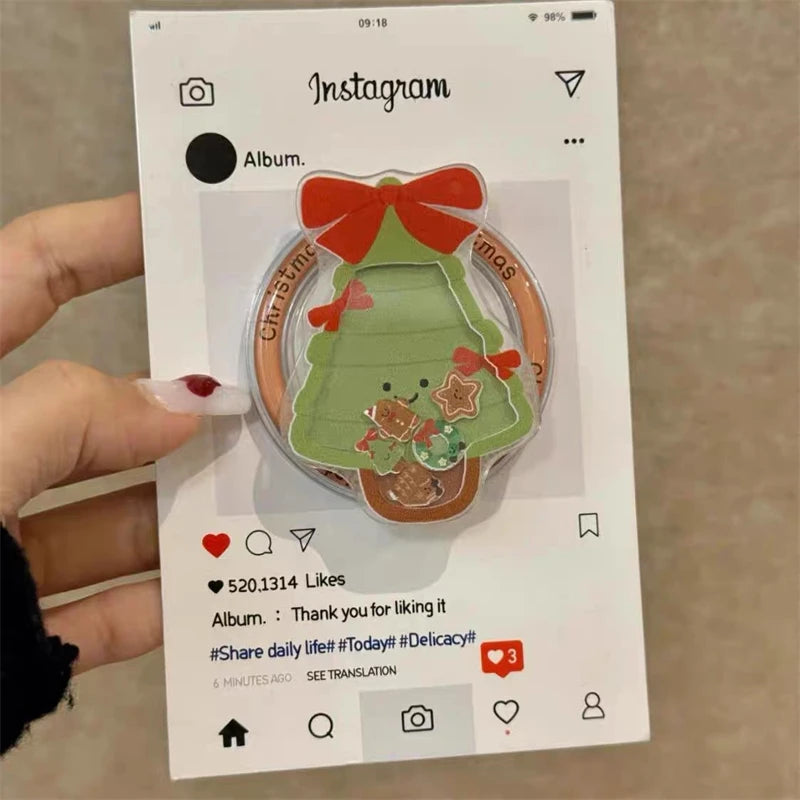 Niedliches Treibsand-Weihnachts-Cartoon Magnet-Halter Grip Tok Griptok Handy-Ständer Halterung Unterstützung für iPhone für iPad Magsafe Smart To