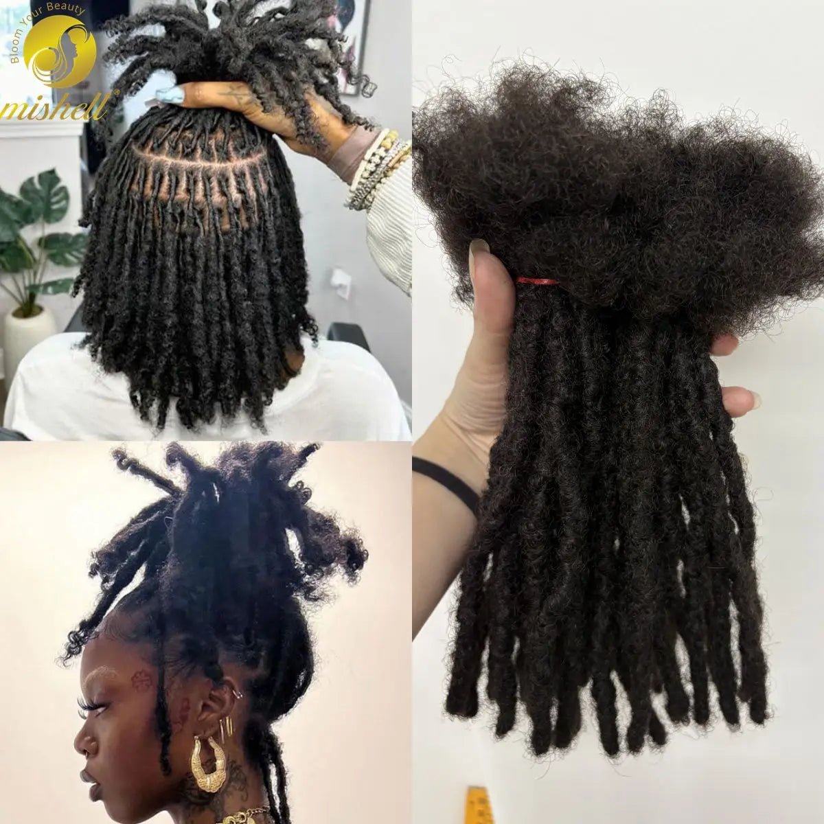 0.6cm 4-8Inch Regular Loc Extension Human Hair 50 Strands Full Handmade 100% Human Hair Dreadlock Extensions for Men Women - MAGUSTA BEAUTY
