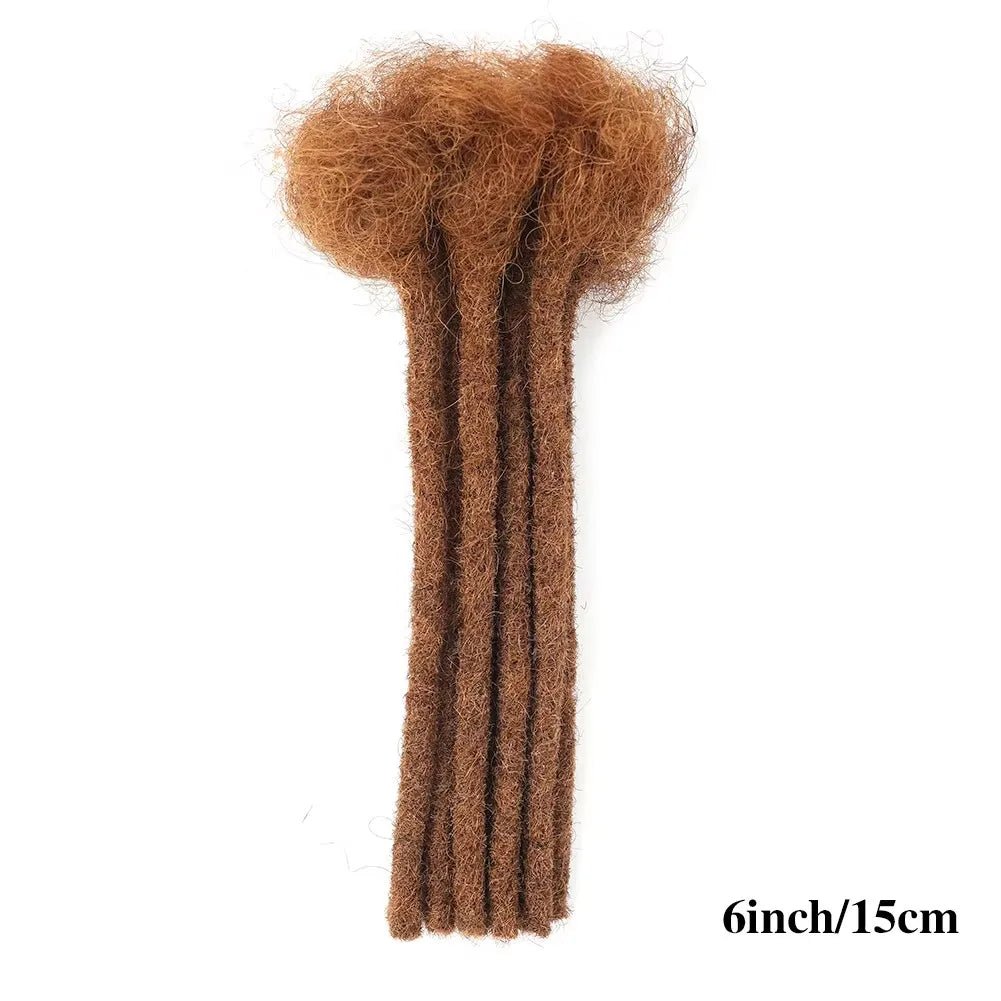 0.6cm Thickness 6-24 Inches 10 Stands Pacs Dreadlocks Human Hair Extensions for Women Ombre Brown Loc Extension can be Dyed - MAGUSTA BEAUTY