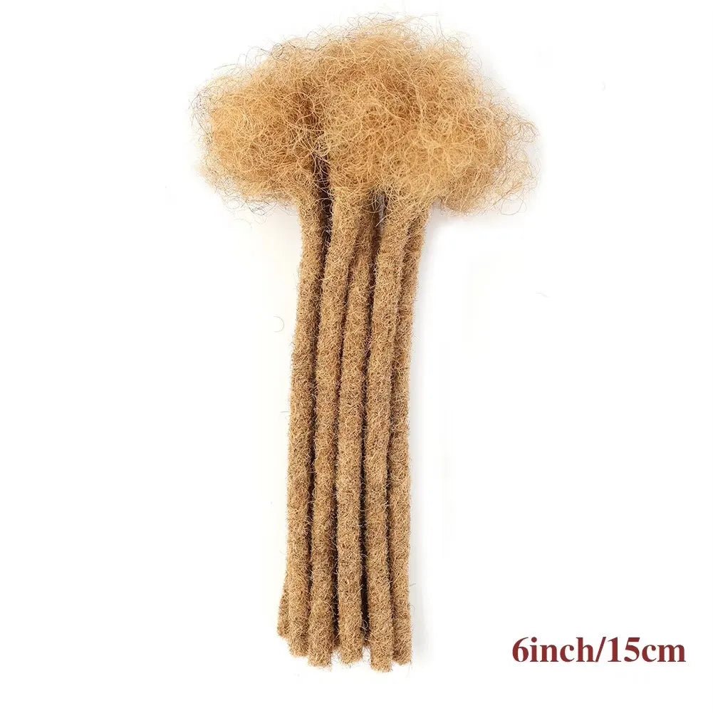0.6cm Thickness 6-24 Inches 10 Stands Pacs Dreadlocks Human Hair Extensions for Women Ombre Brown Loc Extension can be Dyed - MAGUSTA BEAUTY