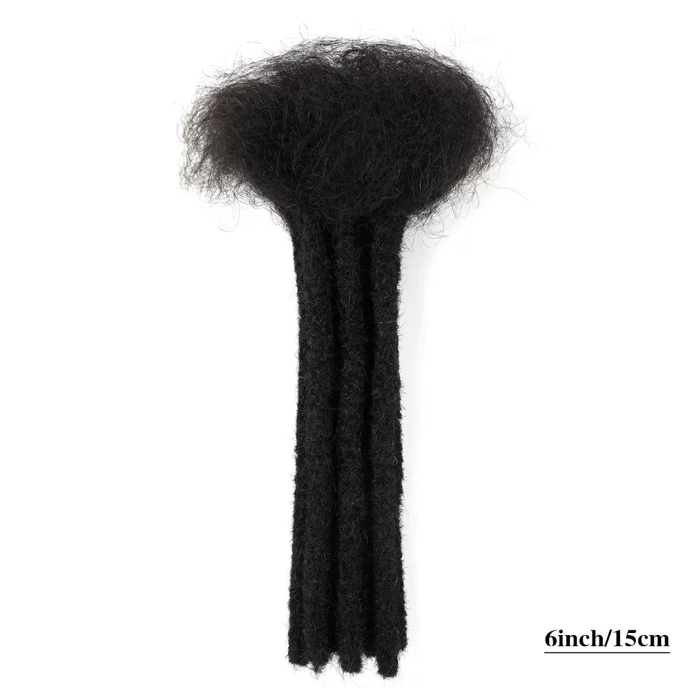 0.6cm Thickness 6-24 Inches 10 Stands Pacs Dreadlocks Human Hair Extensions for Women Ombre Brown Loc Extension can be Dyed - MAGUSTA BEAUTY