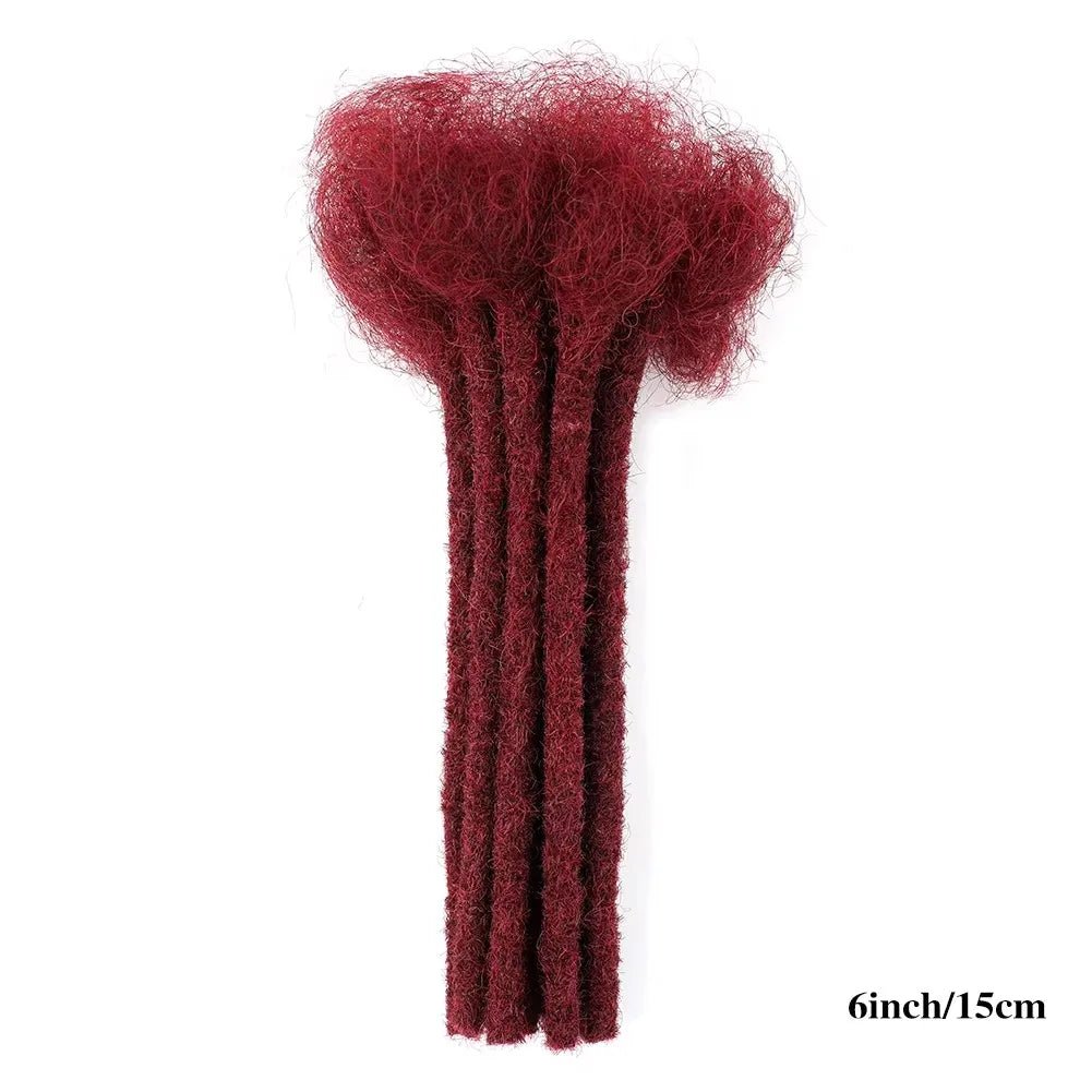 0.6cm Thickness 6-24 Inches 10 Stands Pacs Dreadlocks Human Hair Extensions for Women Ombre Brown Loc Extension can be Dyed - MAGUSTA BEAUTY