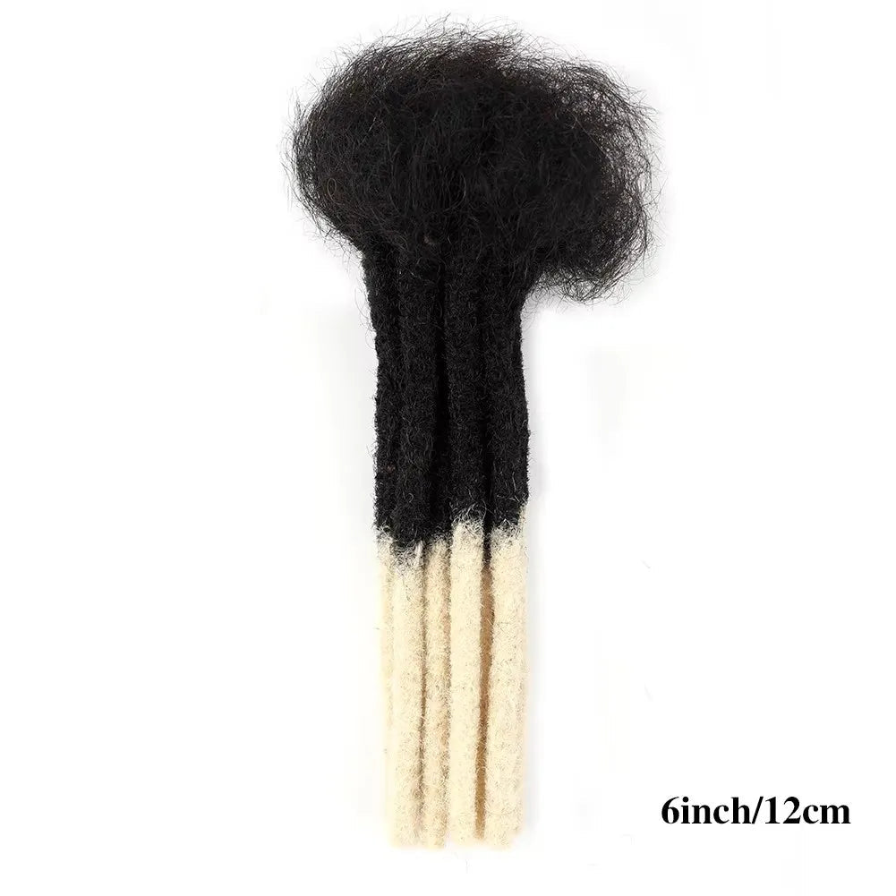 0.6cm Thickness 6-24 Inches 10 Stands Pacs Dreadlocks Human Hair Extensions for Women Ombre Brown Loc Extension can be Dyed - MAGUSTA BEAUTY