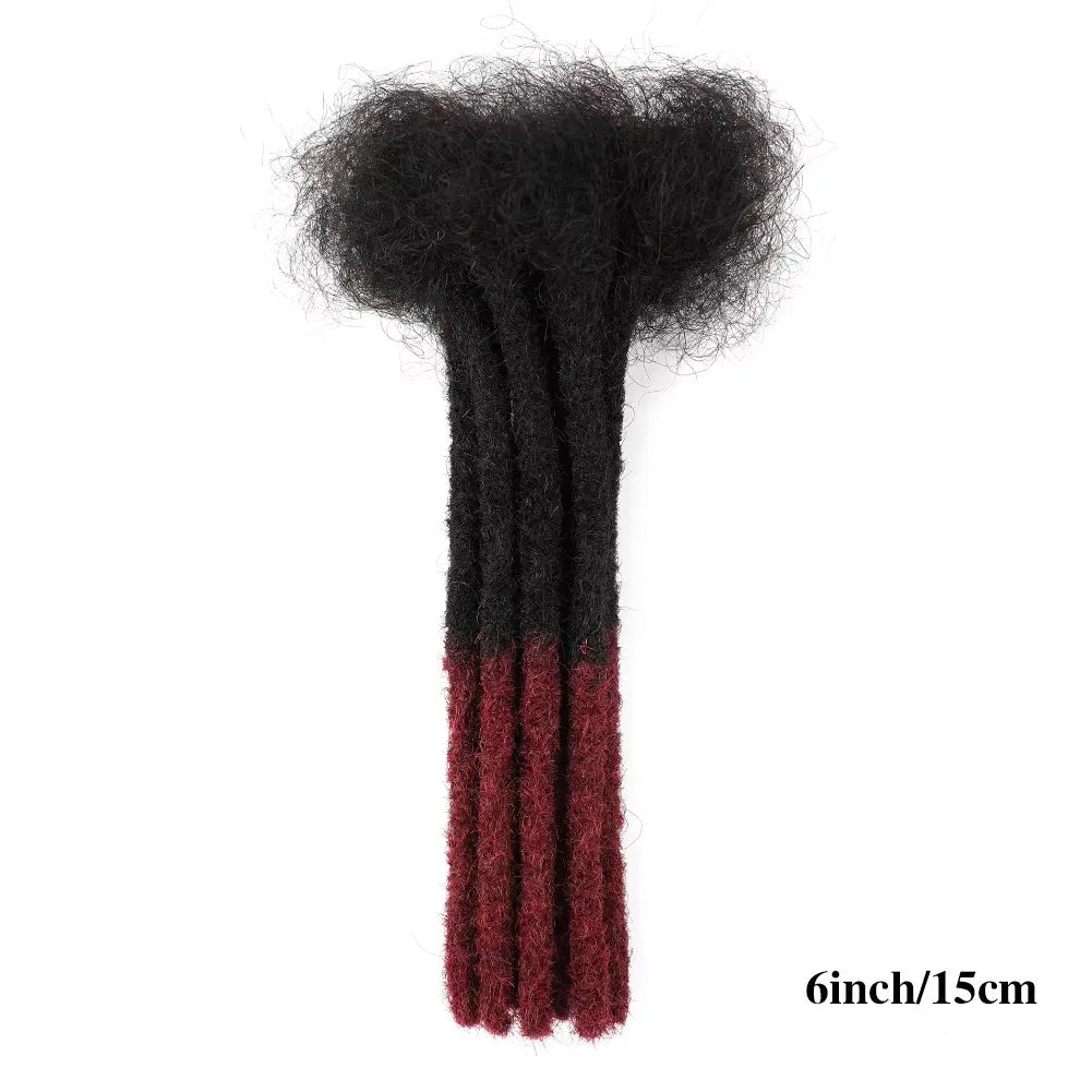 0.6cm Thickness 6-24 Inches 10 Stands Pacs Dreadlocks Human Hair Extensions for Women Ombre Brown Loc Extension can be Dyed - MAGUSTA BEAUTY