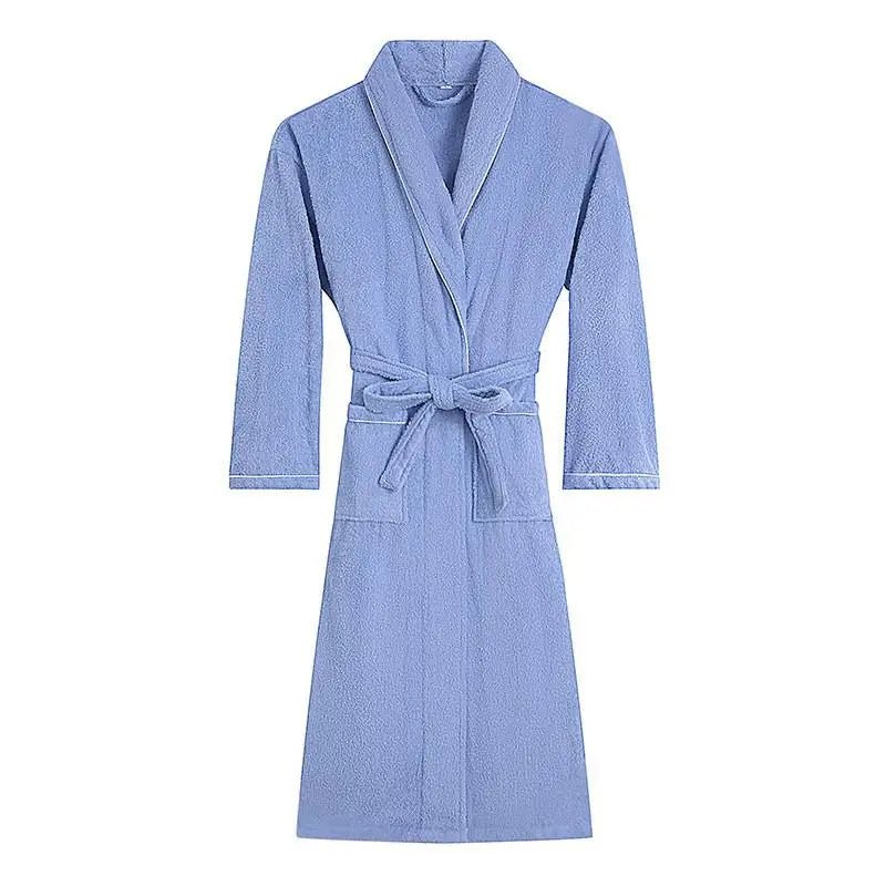 100% Cotton Couples Long Thick Absorbent Terry Bath Robe Kimono Men Light Weight Towel Bathrobe Sleepwear Women Hotel Gown Robes - MAGUSTA BEAUTY