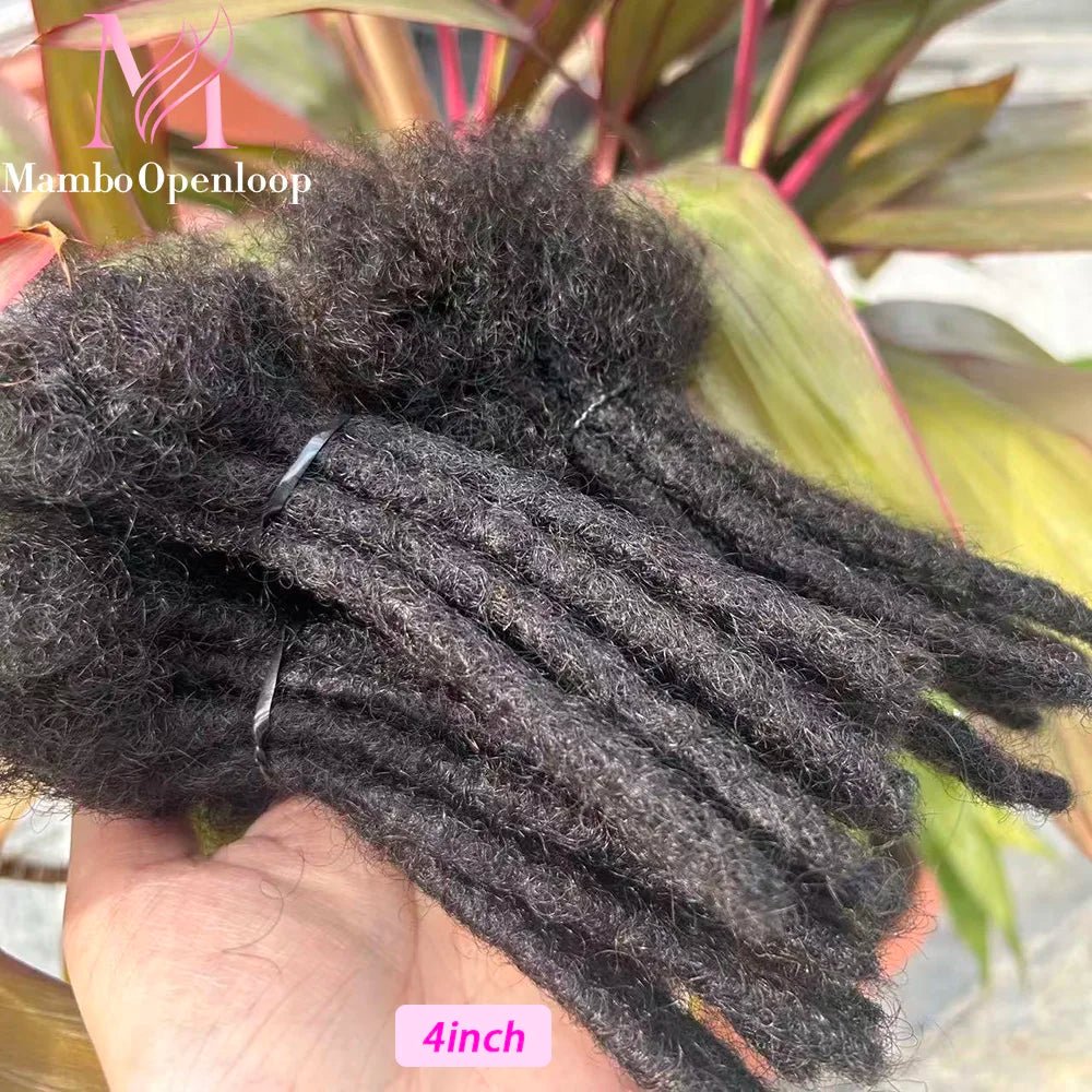 100% Human Hair Loc Extensions Full Handmade Dreadlock Extensions Wholesale 0.6cm Width Natural Black Extension For Women Men - MAGUSTA BEAUTY