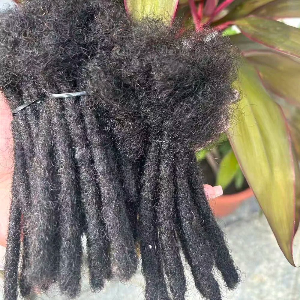 100% Human Hair Loc Extensions Full Handmade Dreadlock Extensions Wholesale 0.6cm Width Natural Black Extension For Women Men - MAGUSTA BEAUTY