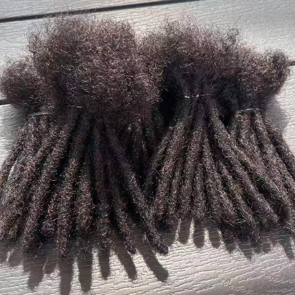 100% Human Hair Loc Extensions Full Handmade Dreadlock Extensions Wholesale 0.6cm Width Natural Black Extension For Women Men - MAGUSTA BEAUTY