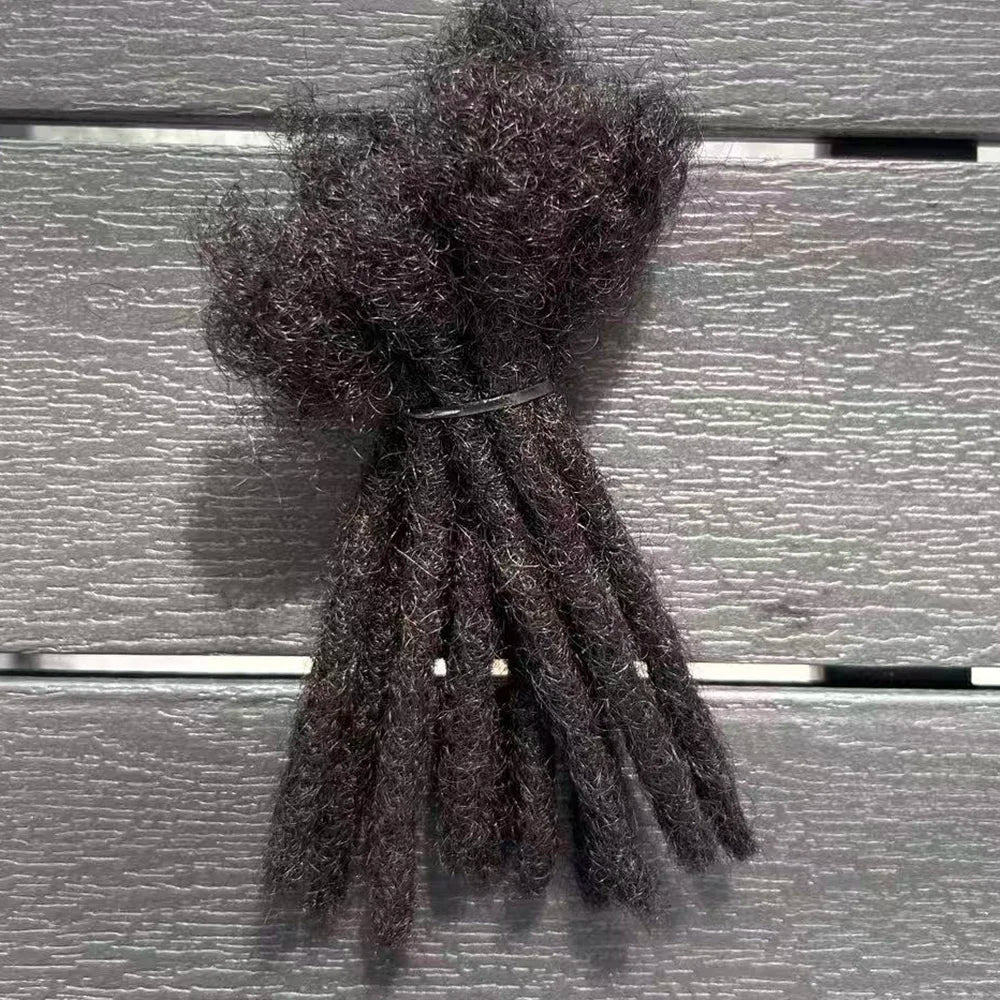 100% Human Hair Loc Extensions Full Handmade Dreadlock Extensions Wholesale 0.6cm Width Natural Black Extension For Women Men - MAGUSTA BEAUTY