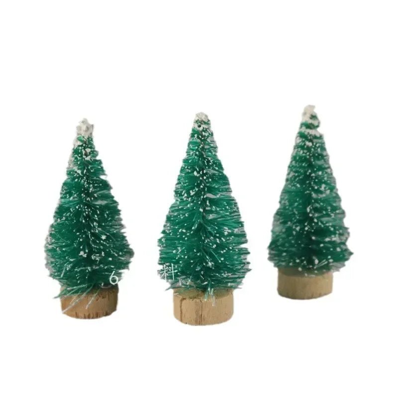 12 Piece DIY Mini Christmas Tree Sisal Silk Cedar - Desktop Decoration Small Christmas Tree 2025 Xmas New Year Navidad Decor - MAGUSTA BEAUTY