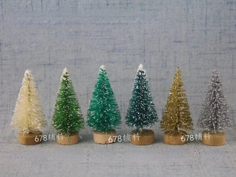 12 Piece DIY Mini Christmas Tree Sisal Silk Cedar - Desktop Decoration Small Christmas Tree 2025 Xmas New Year Navidad Decor - MAGUSTA BEAUTY