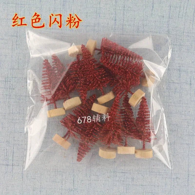 12 Piece DIY Mini Christmas Tree Sisal Silk Cedar - Desktop Decoration Small Christmas Tree 2025 Xmas New Year Navidad Decor - MAGUSTA BEAUTY