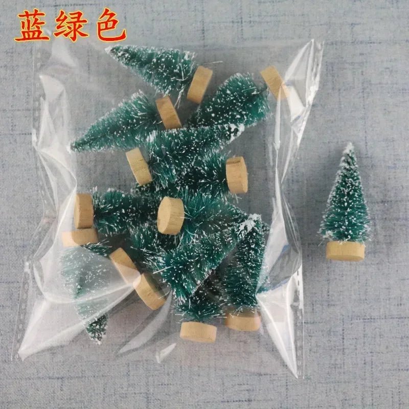 12 Piece DIY Mini Christmas Tree Sisal Silk Cedar - Desktop Decoration Small Christmas Tree 2025 Xmas New Year Navidad Decor - MAGUSTA BEAUTY