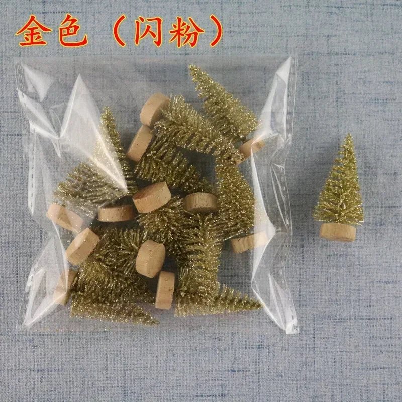 12 Piece DIY Mini Christmas Tree Sisal Silk Cedar - Desktop Decoration Small Christmas Tree 2025 Xmas New Year Navidad Decor - MAGUSTA BEAUTY