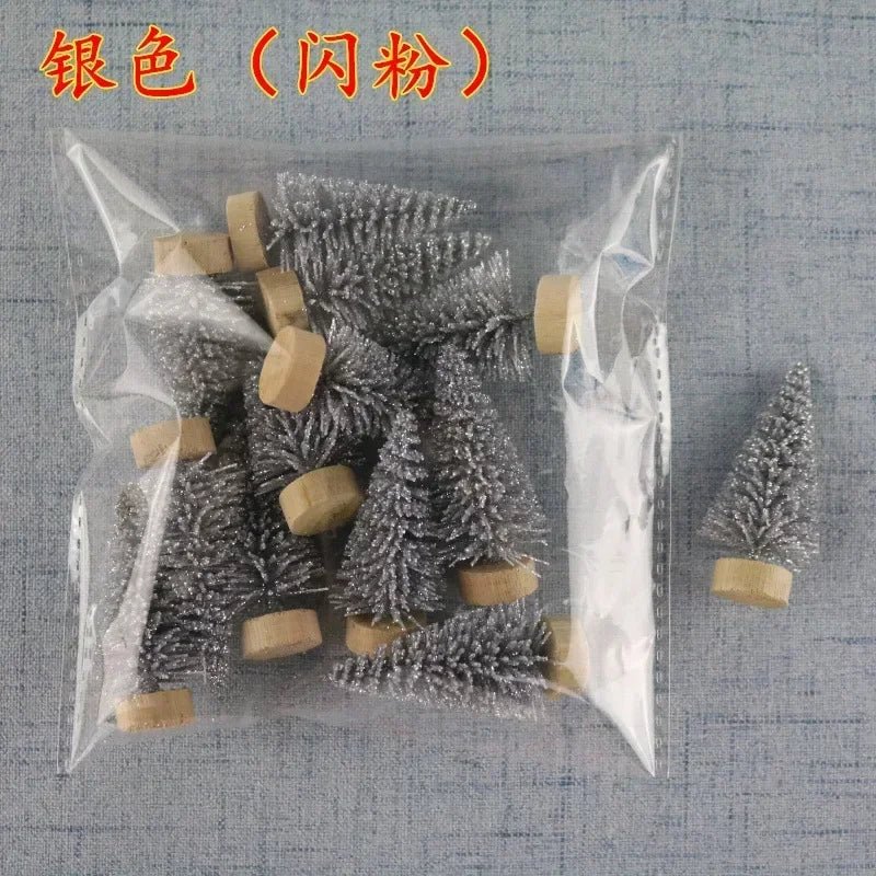 12 Piece DIY Mini Christmas Tree Sisal Silk Cedar - Desktop Decoration Small Christmas Tree 2025 Xmas New Year Navidad Decor - MAGUSTA BEAUTY