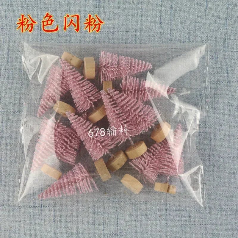 12 Piece DIY Mini Christmas Tree Sisal Silk Cedar - Desktop Decoration Small Christmas Tree 2025 Xmas New Year Navidad Decor - MAGUSTA BEAUTY
