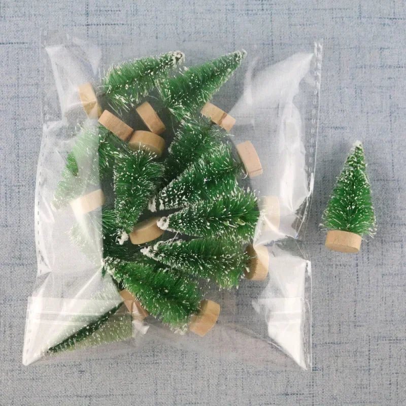 12 Piece DIY Mini Christmas Tree Sisal Silk Cedar - Desktop Decoration Small Christmas Tree 2025 Xmas New Year Navidad Decor - MAGUSTA BEAUTY