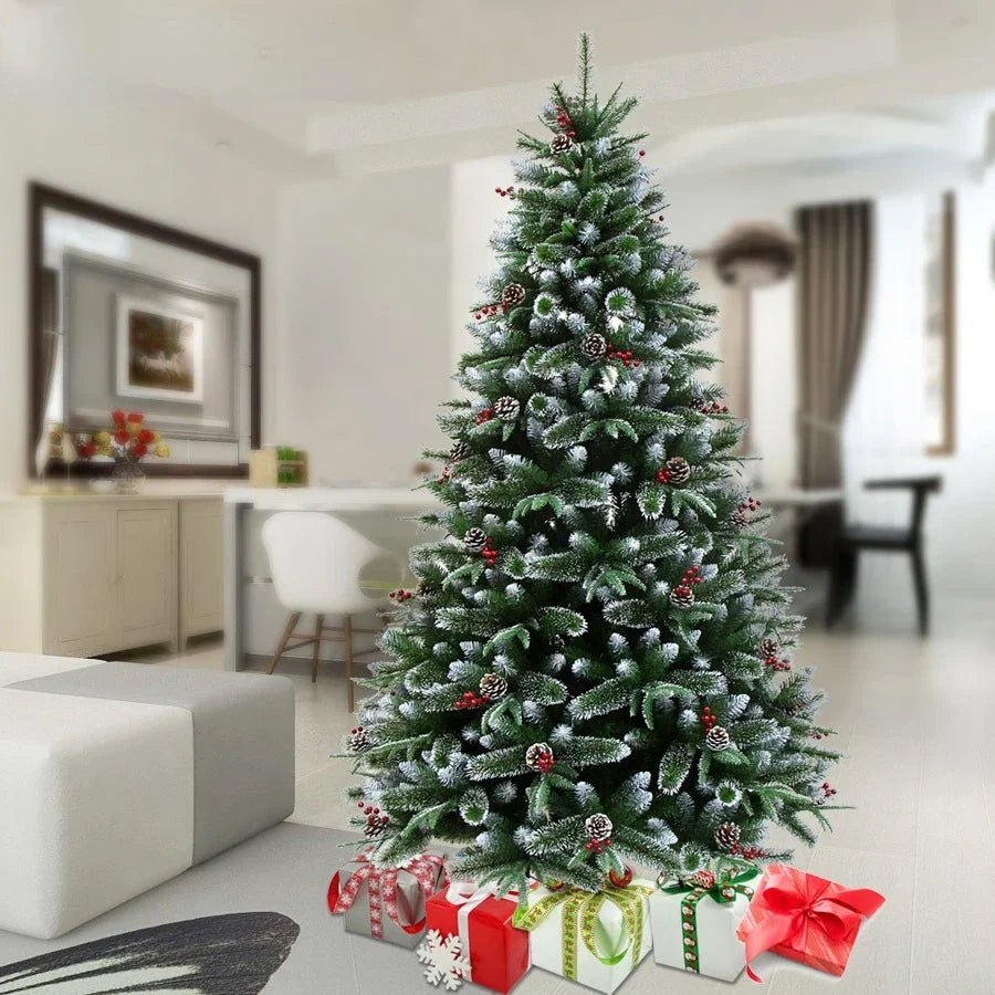 120 - 300cm Christmas Tree Encrypted PVC Pine Needles Glued White Pine Cones Christmas Tree for Christmas Decoration Ornament - MAGUSTA BEAUTY