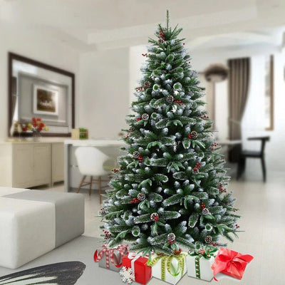 120 - 300cm Christmas Tree Encrypted PVC Pine Needles Glued White Pine Cones Christmas Tree for Christmas Decoration Ornament - MAGUSTA BEAUTY
