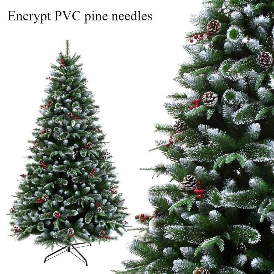 120 - 300cm Christmas Tree Encrypted PVC Pine Needles Glued White Pine Cones Christmas Tree for Christmas Decoration Ornament - MAGUSTA BEAUTY