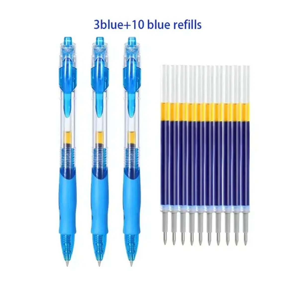 13/30pcs Retractable Gel Pens Set Black/Red/Blue Ink Ballpoint for Writing Refills Office Accessories School Supplies Stationery - MAGUSTA BEAUTY