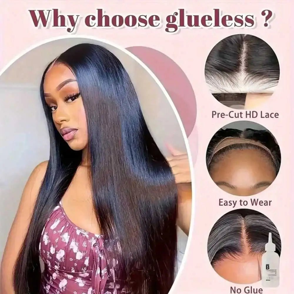 13x4 Bone Straight Human Hair Wigs 13x6 Hd Lace Frontal 42 Inch Straight Transparent Lace 250 Density Human Hair Wig For Women - MAGUSTA BEAUTY