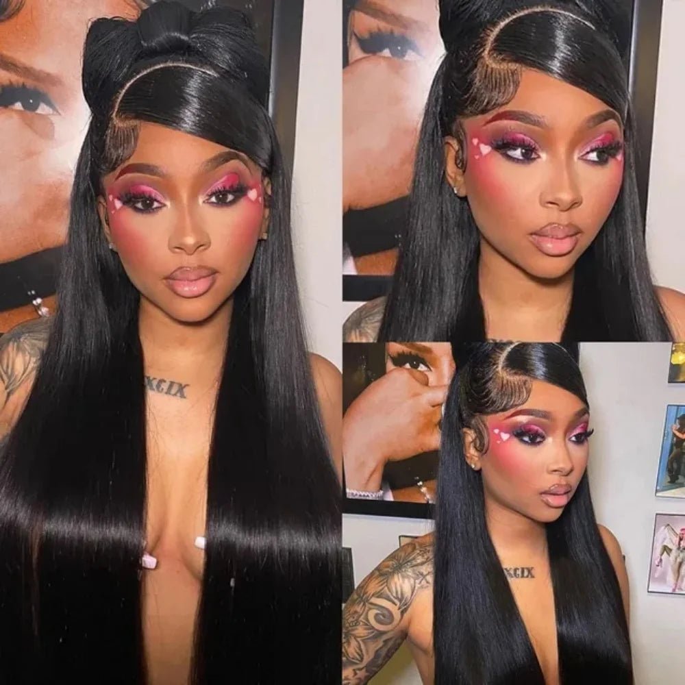 13x4 Bone Straight Human Hair Wigs 13x6 Hd Lace Frontal 42 Inch Straight Transparent Lace 250 Density Human Hair Wig For Women - MAGUSTA BEAUTY