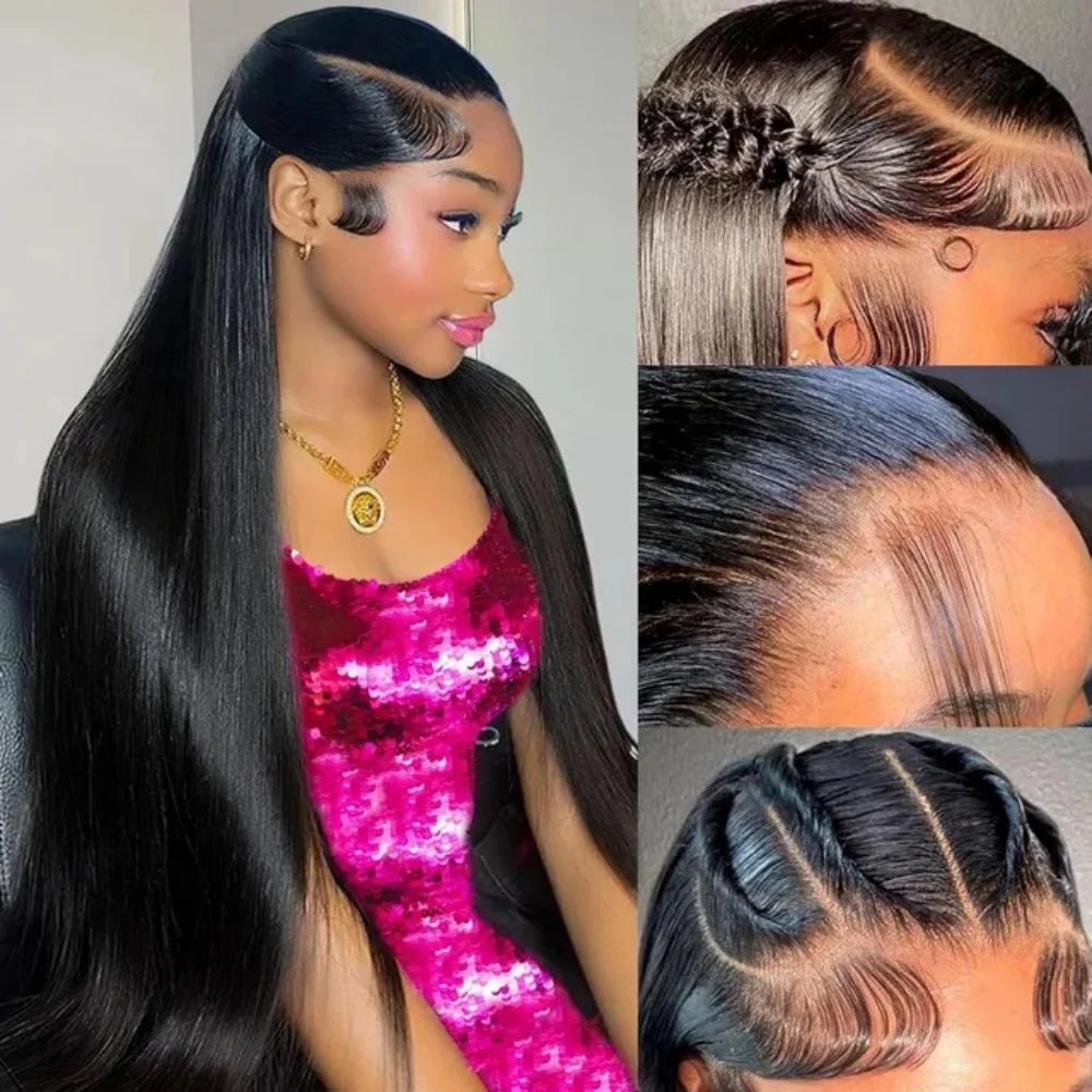 13x4 Bone Straight Human Hair Wigs 13x6 Hd Lace Frontal 42 Inch Straight Transparent Lace 250 Density Human Hair Wig For Women - MAGUSTA BEAUTY