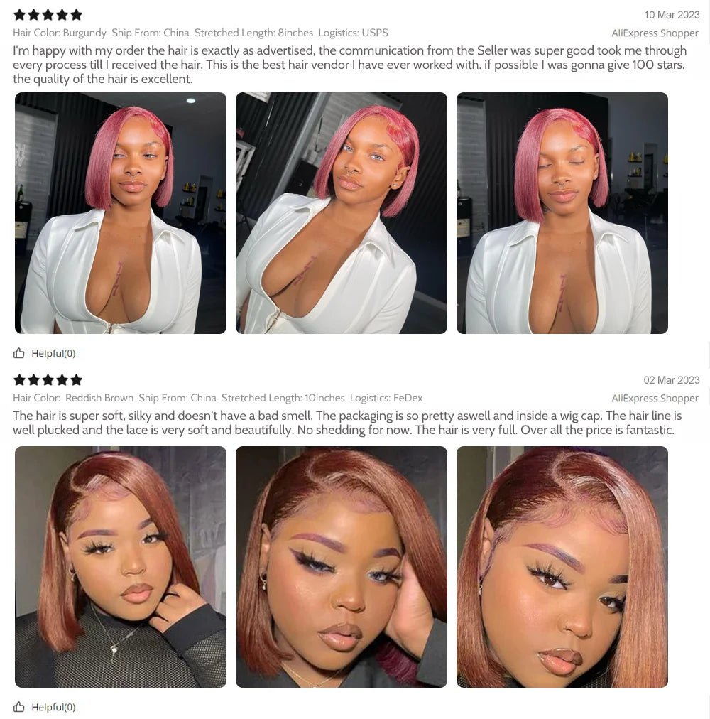 13x4 Lace Front Human Hair Wig Transparent Lace Frontal Wigs For Black Women Short Bob Wig Multiple Remy Straight Natural Wig - MAGUSTA BEAUTY