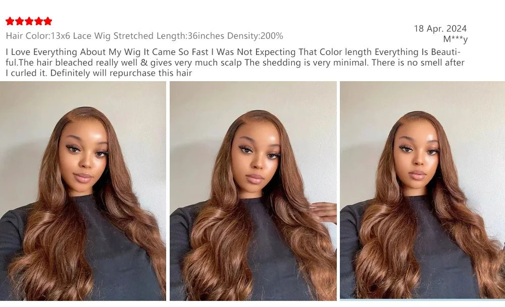 13x6 Chocolate Brown HD Lace Front Human Hair Wigs Body Wave Human Hair Wig 46 Inch 200Density Colored Human Hair Wigs For Women - MAGUSTA BEAUTY