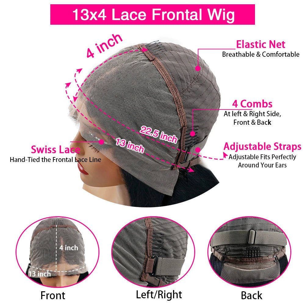 13x6 Chocolate Brown HD Lace Front Human Hair Wigs Body Wave Human Hair Wig 46 Inch 200Density Colored Human Hair Wigs For Women - MAGUSTA BEAUTY