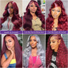 13x6 HD Lace Frontal 220 Density 99J Burgundy Body Wave Human Hair Wig 13x4 Lace Front Brazilian PrePlucked Wigs For Black Women - MAGUSTA BEAUTY