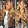 13x6 Highlight Lace Frontal Wig Human Hair Body Wave Ombre Colored Honey Blonde Lace Front Human Hair Wigs For Women Pre Plucked - MAGUSTA BEAUTY