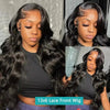 13x6 Lace Front Wigs Human Hair 180 Density Hd Body Wave Lace Frontat Human Hair Wigs For Women Glueless Pre Plucked Black Wig - MAGUSTA BEAUTY