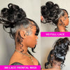 13x6 Lace Front Wigs Human Hair 180 Density Hd Body Wave Lace Frontat Human Hair Wigs For Women Glueless Pre Plucked Black Wig - MAGUSTA BEAUTY