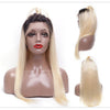 13x6 Lace Frontal Wig Brazilian Straight Human Hair Wig 2 Tone Dark Root 1B 613 Ombre Blonde Lace Front Wigs For Black Women 40" - MAGUSTA BEAUTY