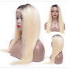 13x6 Lace Frontal Wig Brazilian Straight Human Hair Wig 2 Tone Dark Root 1B 613 Ombre Blonde Lace Front Wigs For Black Women 40" - MAGUSTA BEAUTY