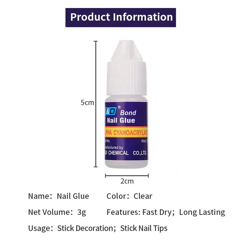 1/5/10pcs Super Strong Nail Bond Glue Acrylic Tips & Rhinestone Professional Nail Glue 2g/3g/7g/10g Fast Dry Long Lasting Glue - MAGUSTA BEAUTY