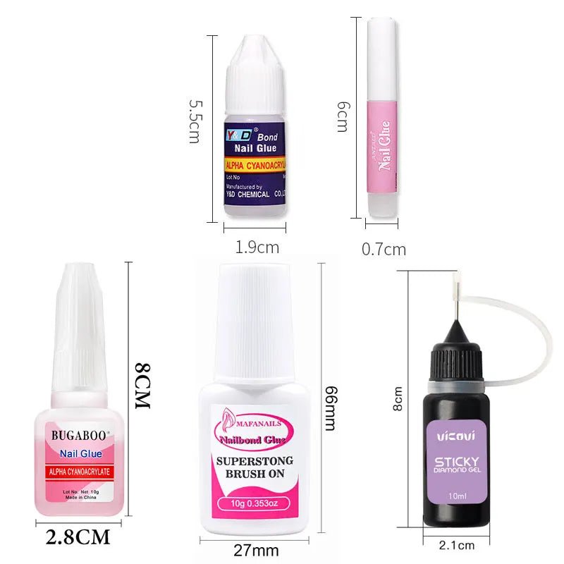 1/5/10pcs Super Strong Nail Bond Glue Acrylic Tips & Rhinestone Professional Nail Glue 2g/3g/7g/10g Fast Dry Long Lasting Glue - MAGUSTA BEAUTY