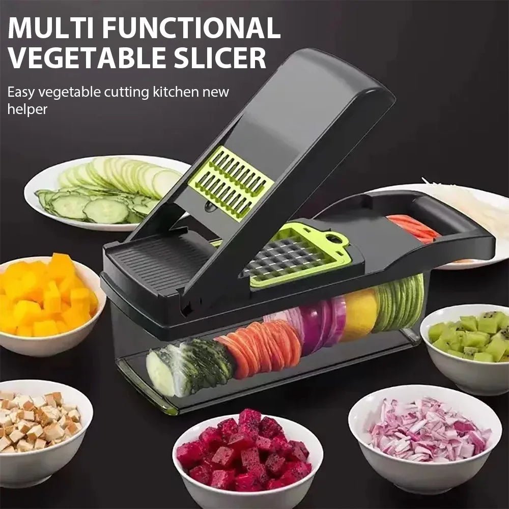 16 IN 1 Multifunctional Vegetable Chopper Handle Food Grater Egg Liquid Separator Peeler Vegetable Slicer Dicer Kitchen Cutter - MAGUSTA BEAUTY