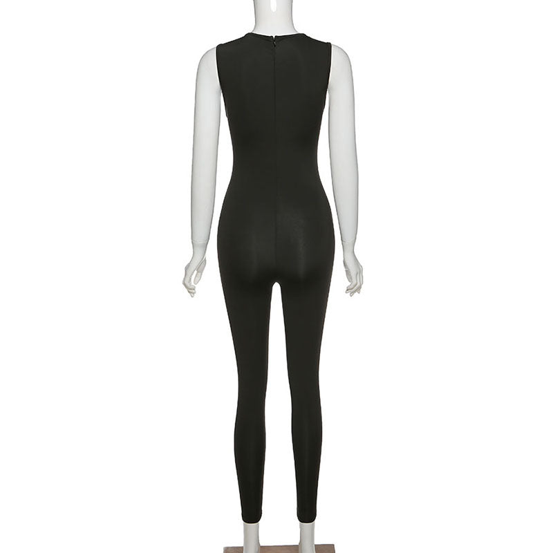 Pencil Jumpsuit Women New Full Seasons Casual Fitness Sporty Playsuit Sleeveless Slim Activewear All In One Jumpsuit Clothing