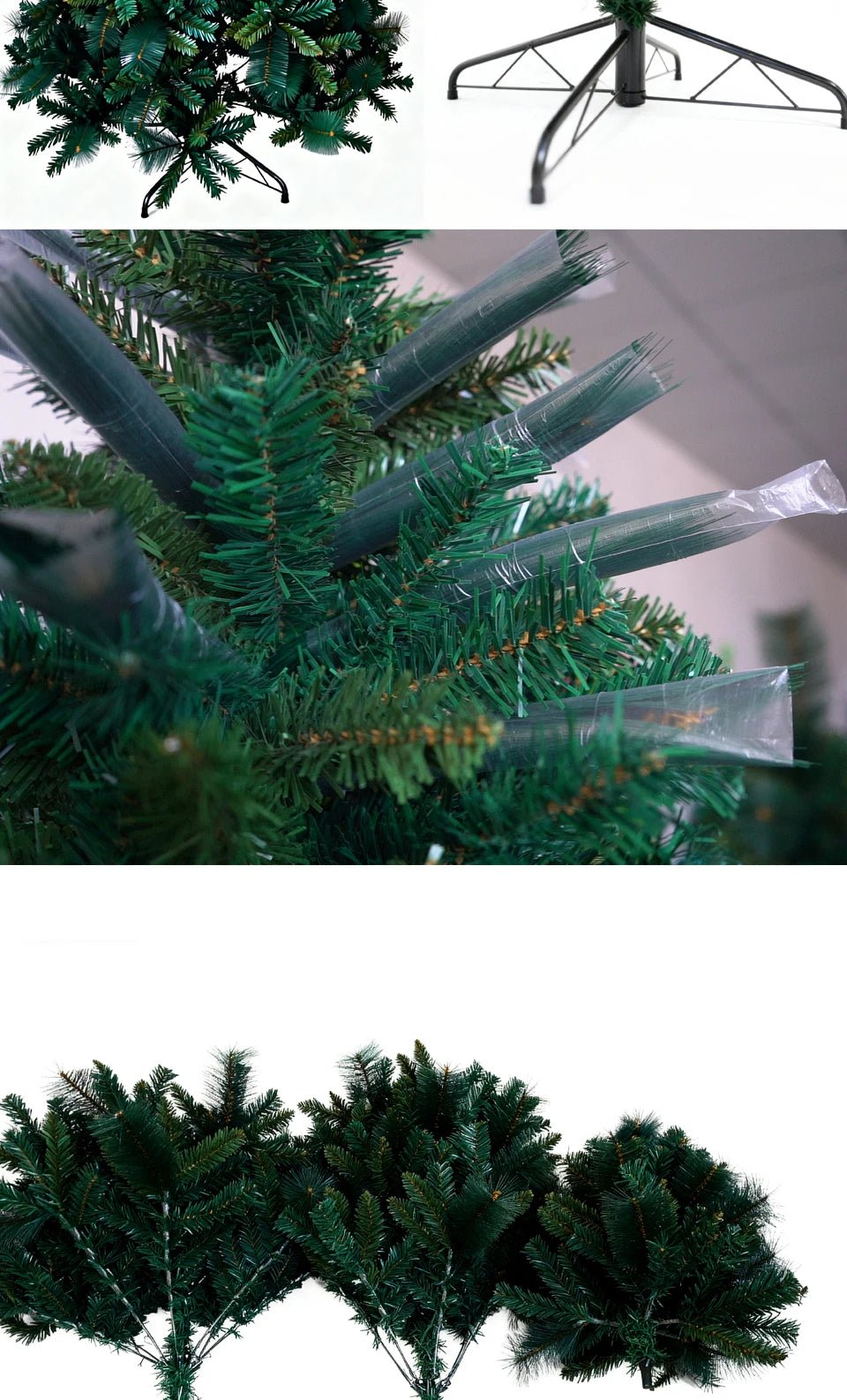 180/210/240cm Pop Up Pre - Lit Christmas Tree,Artificial Pine Needle & PVC Mixed Tree with Iron Base,Easy Setup Holiday Decoration - MAGUSTA BEAUTY