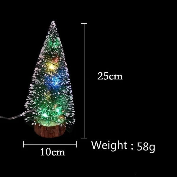 1pc LED Light Mini Artificial Christmas Trees Decorations Festival Tabletop Miniature Snow Frost Xmas Tree Decor 4Sizes - MAGUSTA BEAUTY