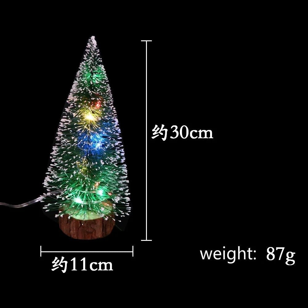1pc LED Light Mini Artificial Christmas Trees Decorations Festival Tabletop Miniature Snow Frost Xmas Tree Decor 4Sizes - MAGUSTA BEAUTY