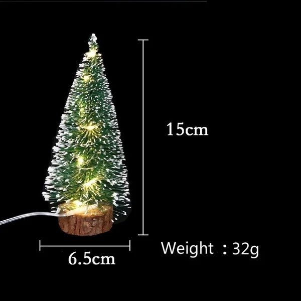 1pc LED Light Mini Artificial Christmas Trees Decorations Festival Tabletop Miniature Snow Frost Xmas Tree Decor 4Sizes - MAGUSTA BEAUTY