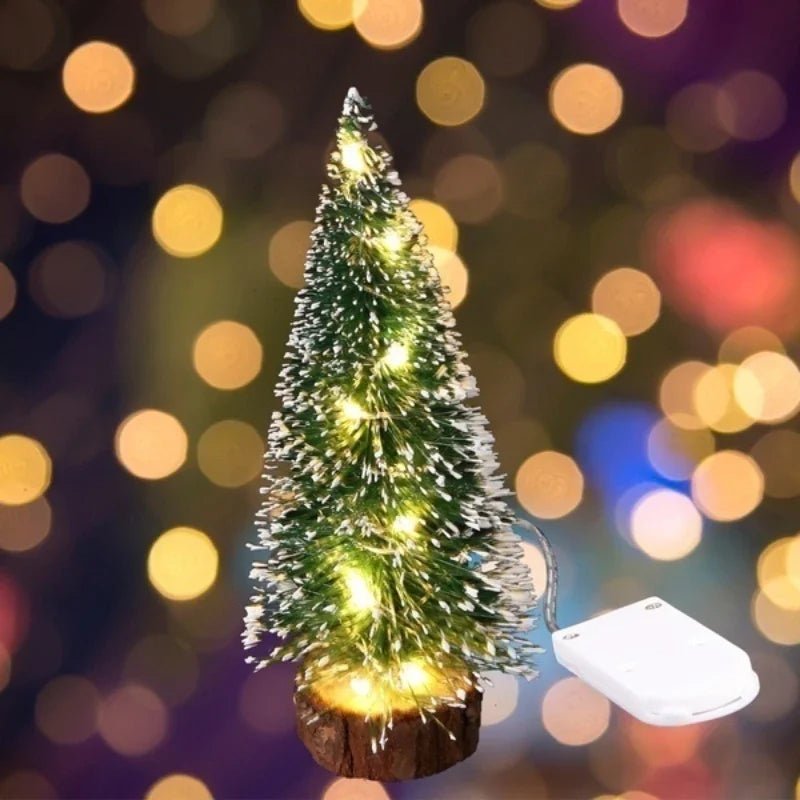 1pc LED Light Mini Artificial Christmas Trees Decorations Festival Tabletop Miniature Snow Frost Xmas Tree Decor 4Sizes - MAGUSTA BEAUTY
